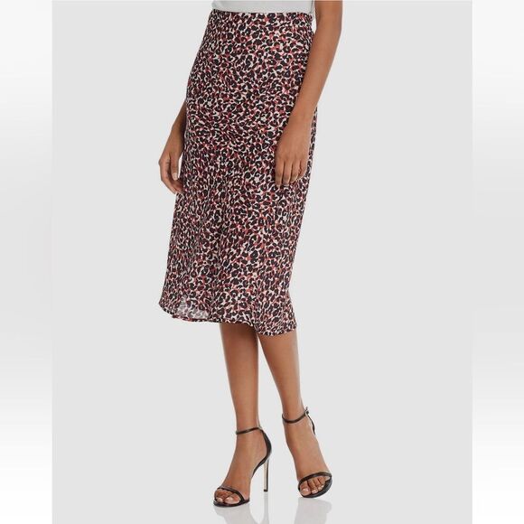 Sanctuary Women's Black Red Leopard-Print Everyday Midi Skirt Size small - Picture 1 of 9